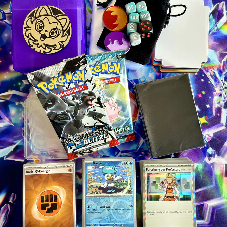 Pokémon Starter Set Deutsch | 100 Karten + 2 Booster + Sleeves + Deckbox | Anfänger Geschenk TCG Bundle