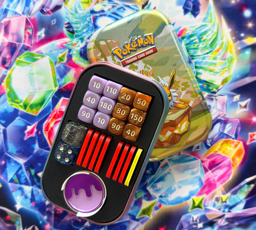 Pokémon Mini Tin Organizer for Two Players | 3D Druck | Ability & Support Marker | TCG Zubehör